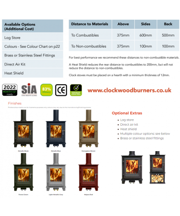 Nua Clock Blithfield 5 Compact Freestanding Stove