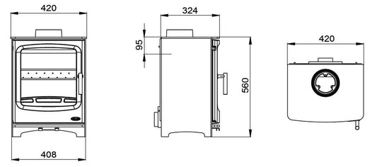 Nua Atlantic Pearl 5 Wide Freestanding Stove