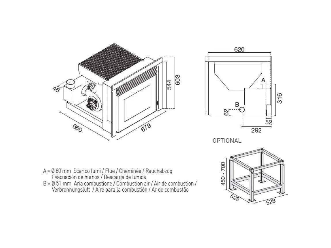 Eva Calor 8.5kw Leonardo Inset Pellet Stove