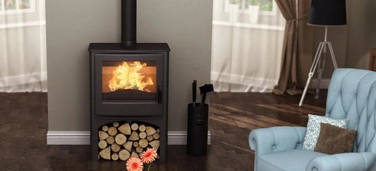 Nordic Cottage Wood Burning Boiler Stove - With Logstore