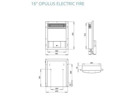 Opulus 16" Ultra Flame Electric Fire