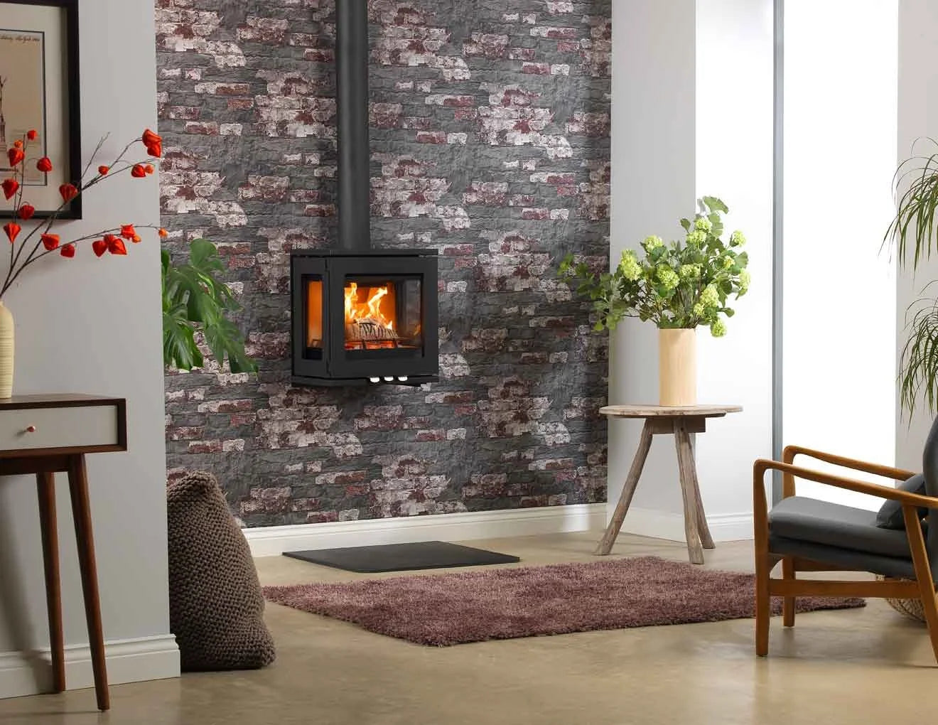 Purevision Linear LPV5 3 Sided 5kW Wood Stove