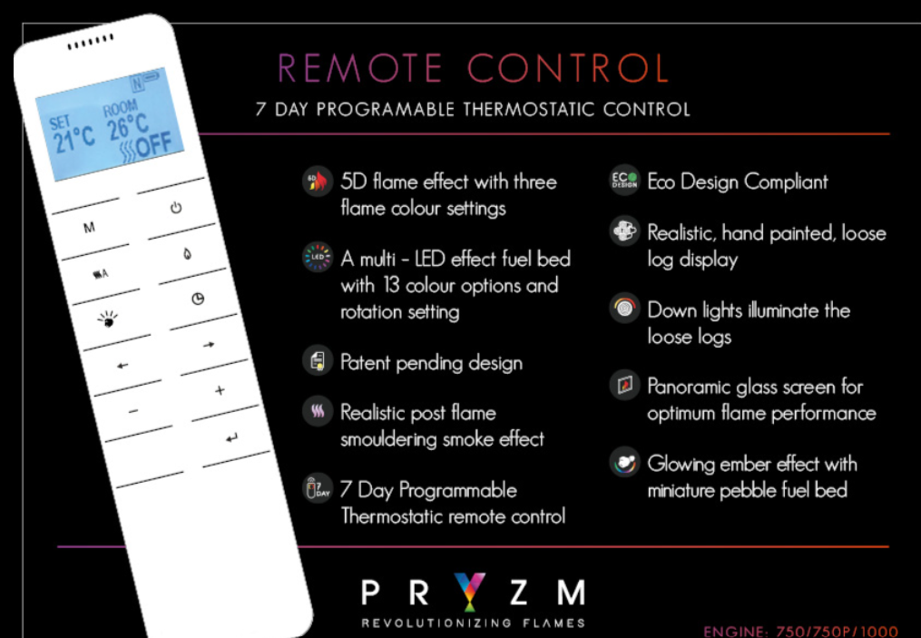 51" Huxton PRYZM 5D 1000 Timber Wall/M Suite