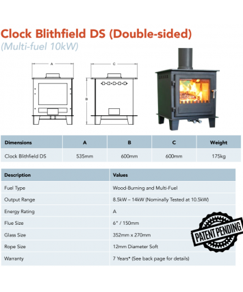 Nua Blithfield Double Sided Freestanding Stove