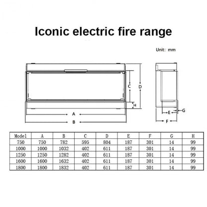 1250 Iconic Electric Fire