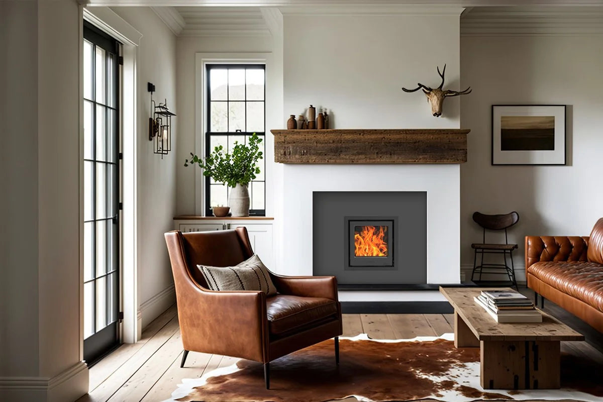 Raven Inset Stove – 8kw (Standard 3&4 sided  frame)