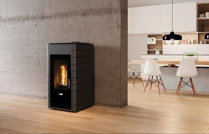STANLEY  SOLIS K1700 - 2, 12kW Pellet Stove Glass Door Flat Panel